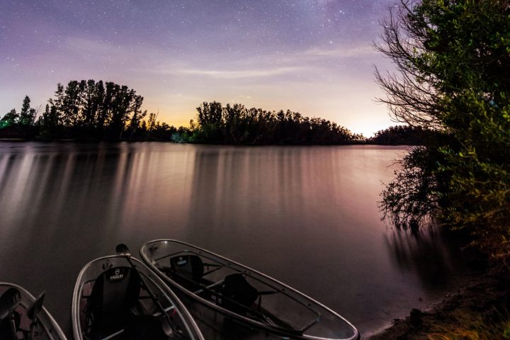 a sunset over a body of water