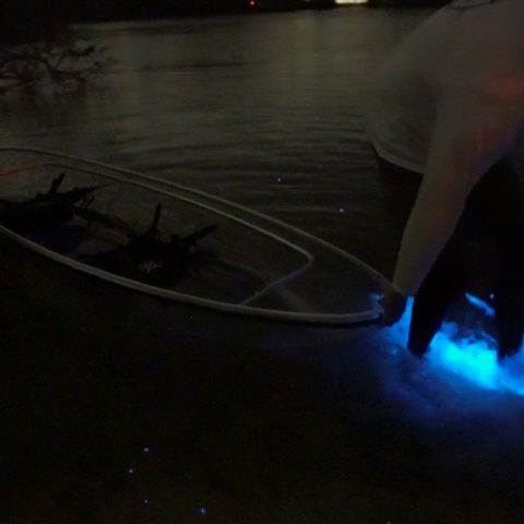 a person that is standing in the dark